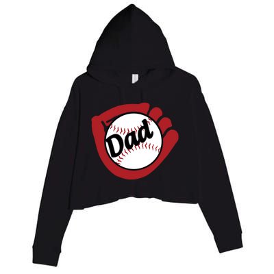 Father's Day Baseball Dad Sport Lover Cute Gift Crop Fleece Hoodie