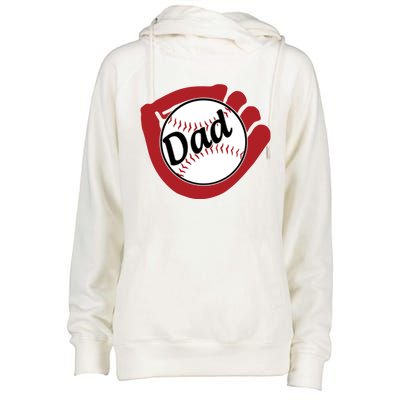 Father's Day Baseball Dad Sport Lover Cute Gift Womens Funnel Neck Pullover Hood