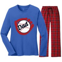 Father's Day Baseball Dad Sport Lover Cute Gift Women's Long Sleeve Flannel Pajama Set 