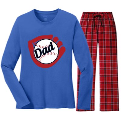 Father's Day Baseball Dad Sport Lover Cute Gift Women's Long Sleeve Flannel Pajama Set 