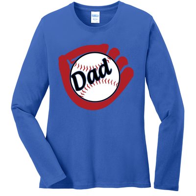 Father's Day Baseball Dad Sport Lover Cute Gift Ladies Long Sleeve Shirt