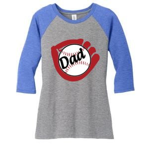 Father's Day Baseball Dad Sport Lover Cute Gift Women's Tri-Blend 3/4-Sleeve Raglan Shirt