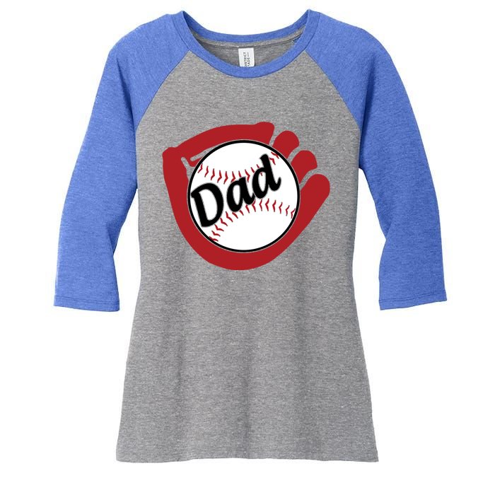 Father's Day Baseball Dad Sport Lover Cute Gift Women's Tri-Blend 3/4-Sleeve Raglan Shirt