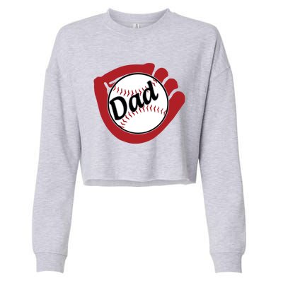 Father's Day Baseball Dad Sport Lover Cute Gift Cropped Pullover Crew