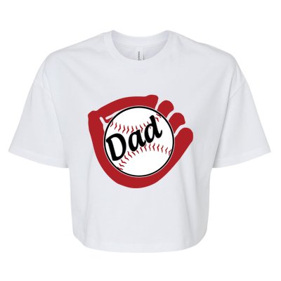 Father's Day Baseball Dad Sport Lover Cute Gift Bella+Canvas Jersey Crop Tee