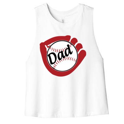 Father's Day Baseball Dad Sport Lover Cute Gift Women's Racerback Cropped Tank