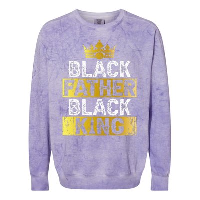 Fathers Day Black Father Black King African American Dad Colorblast Crewneck Sweatshirt