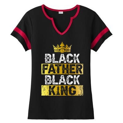 Fathers Day Black Father Black King African American Dad Ladies Halftime Notch Neck Tee