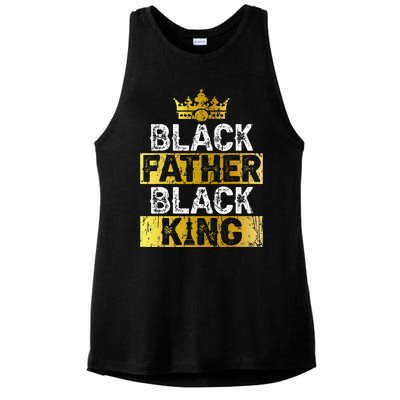 Fathers Day Black Father Black King African American Dad Ladies PosiCharge Tri-Blend Wicking Tank