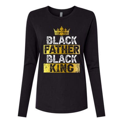 Fathers Day Black Father Black King African American Dad Womens Cotton Relaxed Long Sleeve T-Shirt