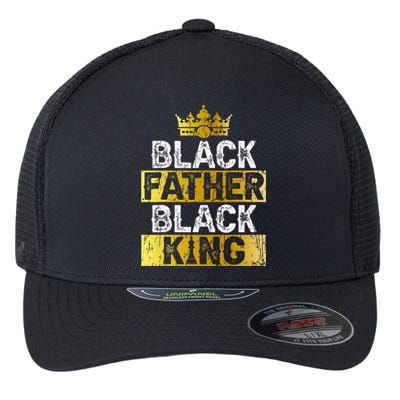 Fathers Day Black Father Black King African American Dad Flexfit Unipanel Trucker Cap