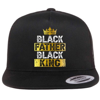 Fathers Day Black Father Black King African American Dad Flat Bill Trucker Hat