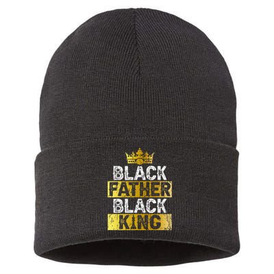 Fathers Day Black Father Black King African American Dad Sustainable Knit Beanie