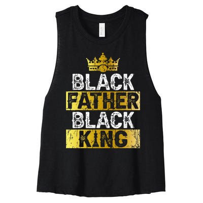 Fathers Day Black Father Black King African American Dad Women's Racerback Cropped Tank