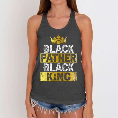 Fathers Day Black Father Black King African American Dad Women's Knotted Racerback Tank