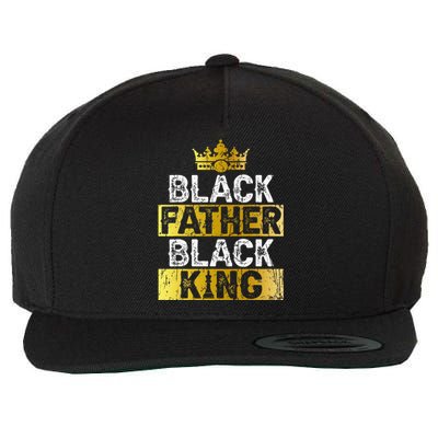 Fathers Day Black Father Black King African American Dad Wool Snapback Cap