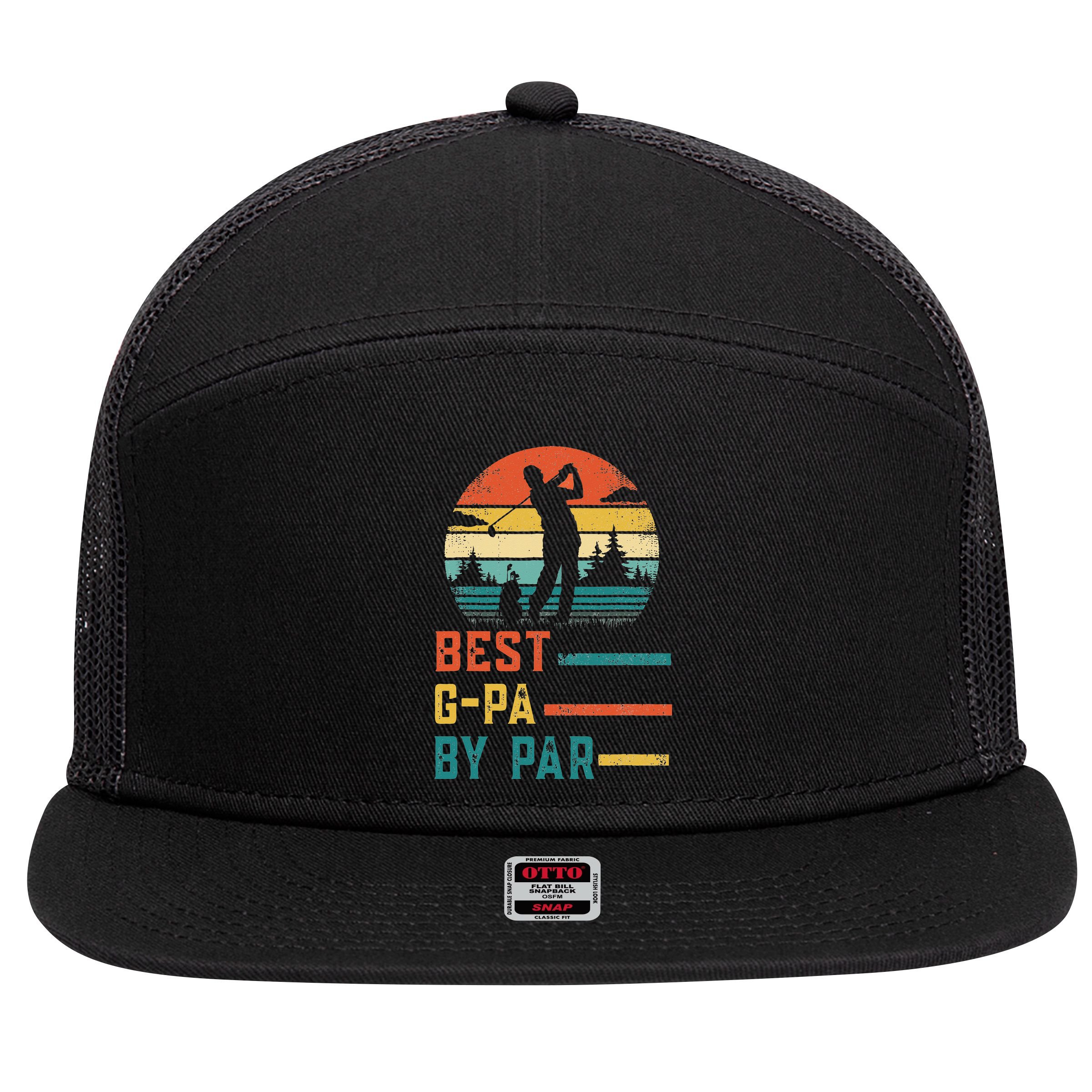 Father's Day Best G-Pa By Par Golf Gifts For Dad Grandpa 7 Panel Mesh Trucker Snapback Hat