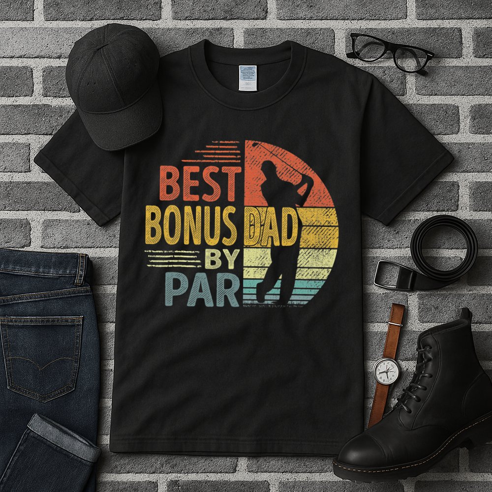 Father's Day Best Bonus Dad By Par Golf Gifts For Dad Tall T-Shirt