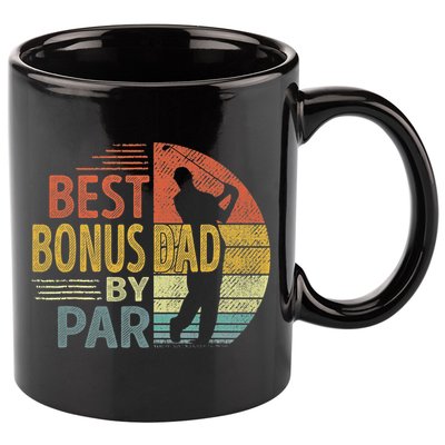 Father's Day Best Bonus Dad By Par Golf Gifts For Dad 11oz C Handle Ceramic Mug