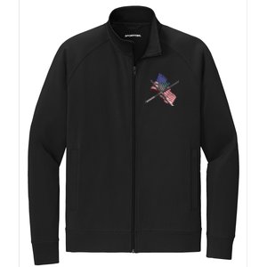 Father's Day Billiards Usa Flag Pool Player Gift For Dad Stretch Full-Zip Cadet Jacket