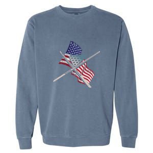 Father's Day Billiards Usa Flag Pool Player Gift For Dad Garment-Dyed Sweatshirt