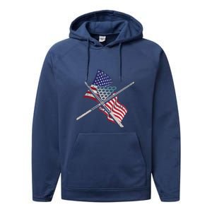 Father's Day Billiards Usa Flag Pool Player Gift For Dad Performance Fleece Hoodie