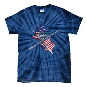 Father's Day Billiards Usa Flag Pool Player Gift For Dad Tie-Dye T-Shirt