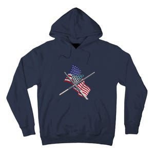 Father's Day Billiards Usa Flag Pool Player Gift For Dad Tall Hoodie