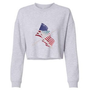 Father's Day Billiards Usa Flag Pool Player Gift For Dad Cropped Pullover Crew