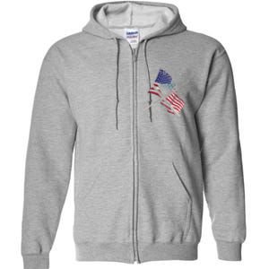 Father's Day Billiards Usa Flag Pool Player Gift For Dad Full Zip Hoodie