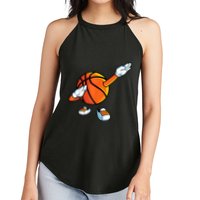 Funny Dabbing Basketball Dancing Ball Game In Shoes For Women's Perfect Tri Rocker Tank