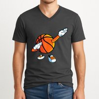 Funny Dabbing Basketball Dancing Ball Game In Shoes For V-Neck T-Shirt