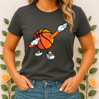 Funny Dabbing Basketball Dancing Ball Game In Shoes For Womens T-Shirt