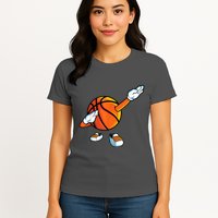 Funny Dabbing Basketball Dancing Ball Game In Shoes For Womens T-Shirt