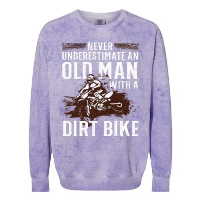 Funny Dirt Bike Art For Dirtbike Lover Men Grandpa Motorbike Colorblast Crewneck Sweatshirt