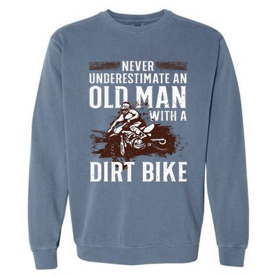 Funny Dirt Bike Art For Dirtbike Lover Men Grandpa Motorbike Garment-Dyed Sweatshirt