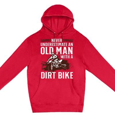 Funny Dirt Bike Art For Dirtbike Lover Men Grandpa Motorbike Premium Pullover Hoodie