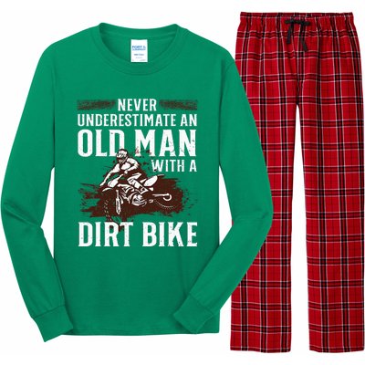 Funny Dirt Bike Art For Dirtbike Lover Men Grandpa Motorbike Long Sleeve Pajama Set