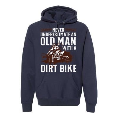 Funny Dirt Bike Art For Dirtbike Lover Men Grandpa Motorbike Premium Hoodie