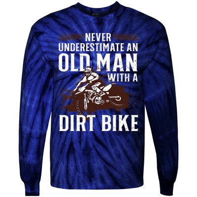 Funny Dirt Bike Art For Dirtbike Lover Men Grandpa Motorbike Tie-Dye Long Sleeve Shirt