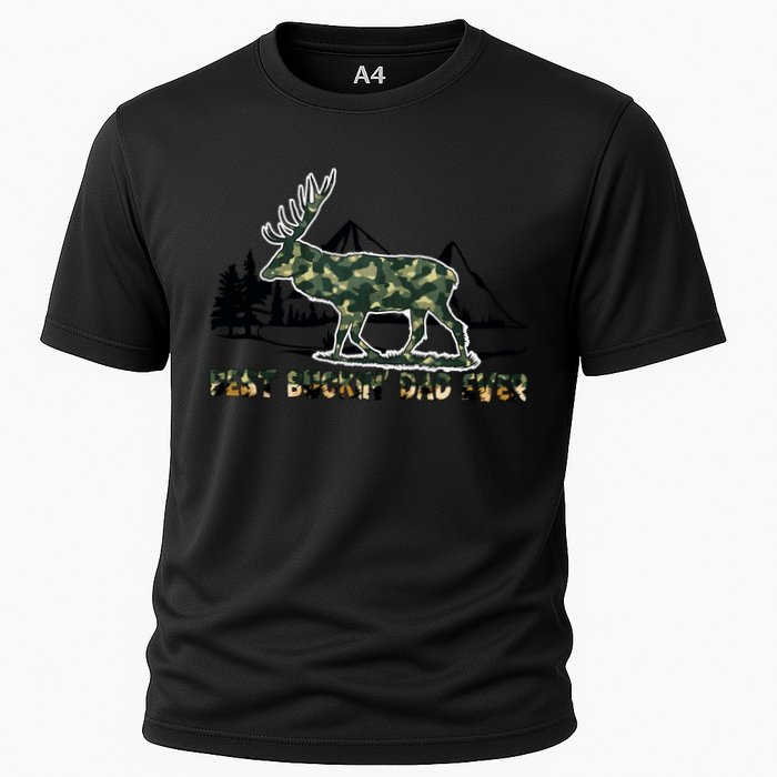 Fathers Day Best Buckin Dad Ever Father Camo Cooling Performance Crew T-Shirt
