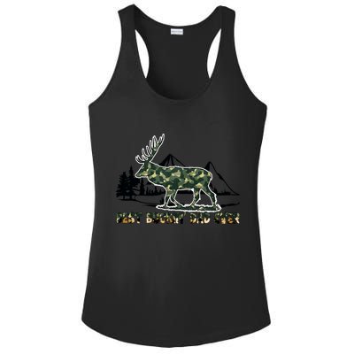 Fathers Day Best Buckin Dad Ever Father Camo Ladies PosiCharge Competitor Racerback Tank