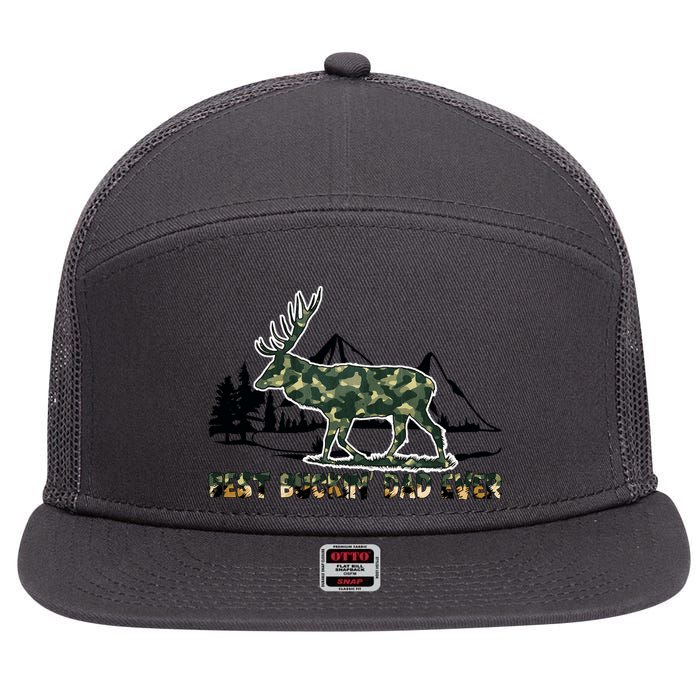 Fathers Day Best Buckin Dad Ever Father Camo 7 Panel Mesh Trucker Snapback Hat