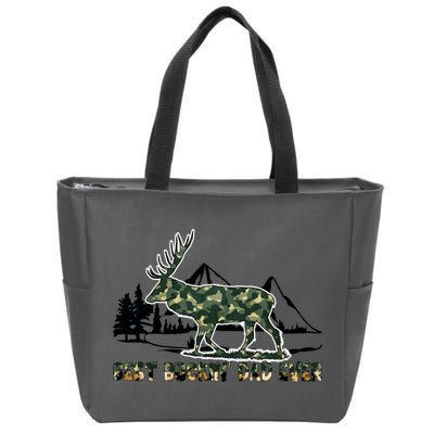 Fathers Day Best Buckin Dad Ever Father Camo Zip Tote Bag