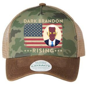 Funny Dark Brandon Is Rising Pro Biden USA Flag Legacy Tie Dye Trucker Hat