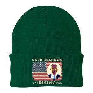 Funny Dark Brandon Is Rising Pro Biden USA Flag Knit Cap Winter Beanie