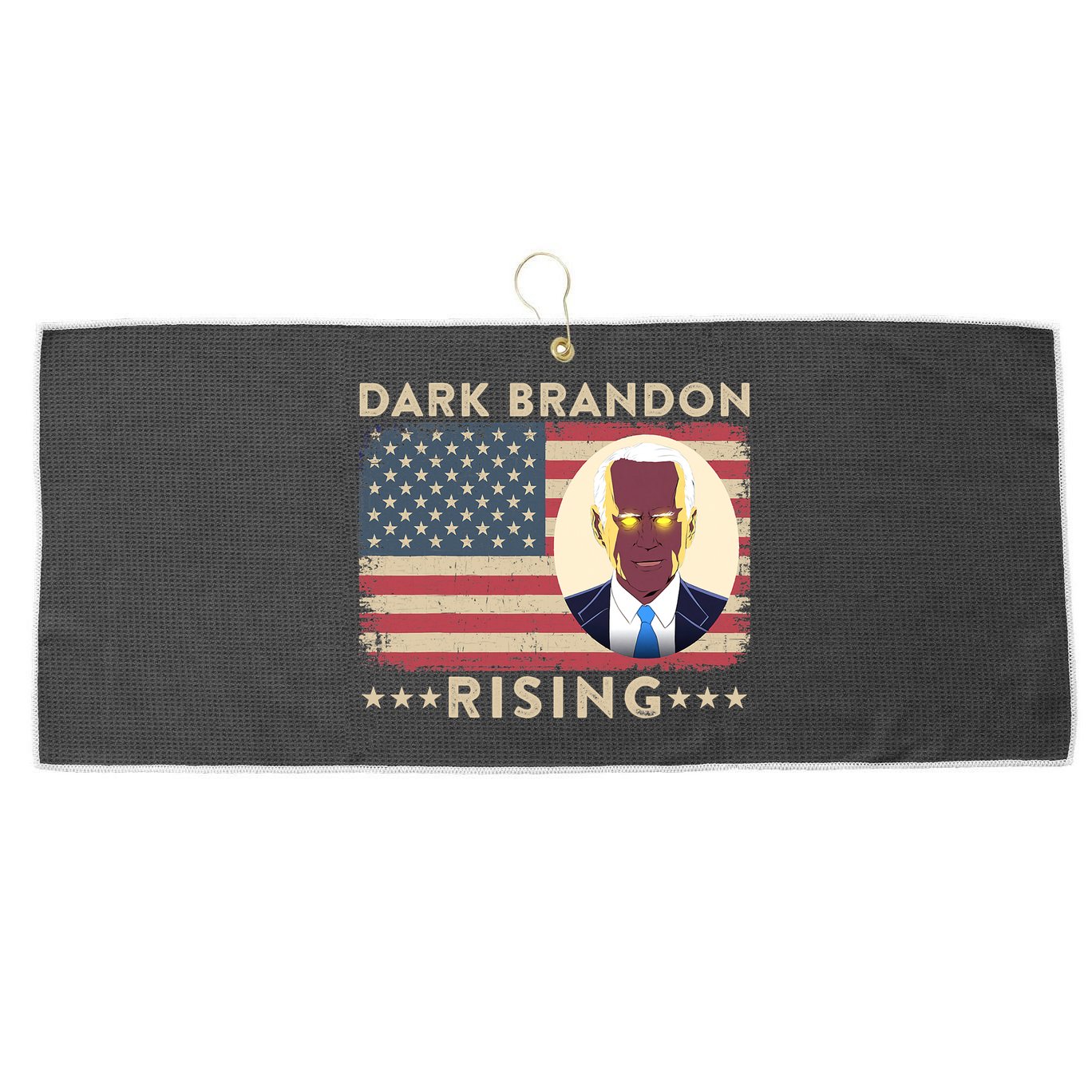Funny Dark Brandon Is Rising Pro Biden USA Flag Large Microfiber Waffle Golf Towel