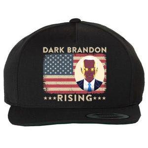 Funny Dark Brandon Is Rising Pro Biden USA Flag Wool Snapback Cap