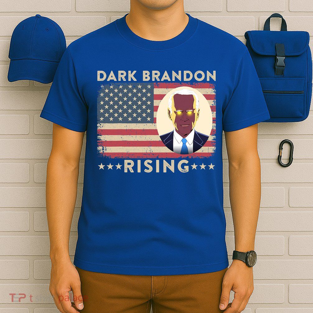 Funny Dark Brandon Is Rising Pro Biden USA Flag T-Shirt