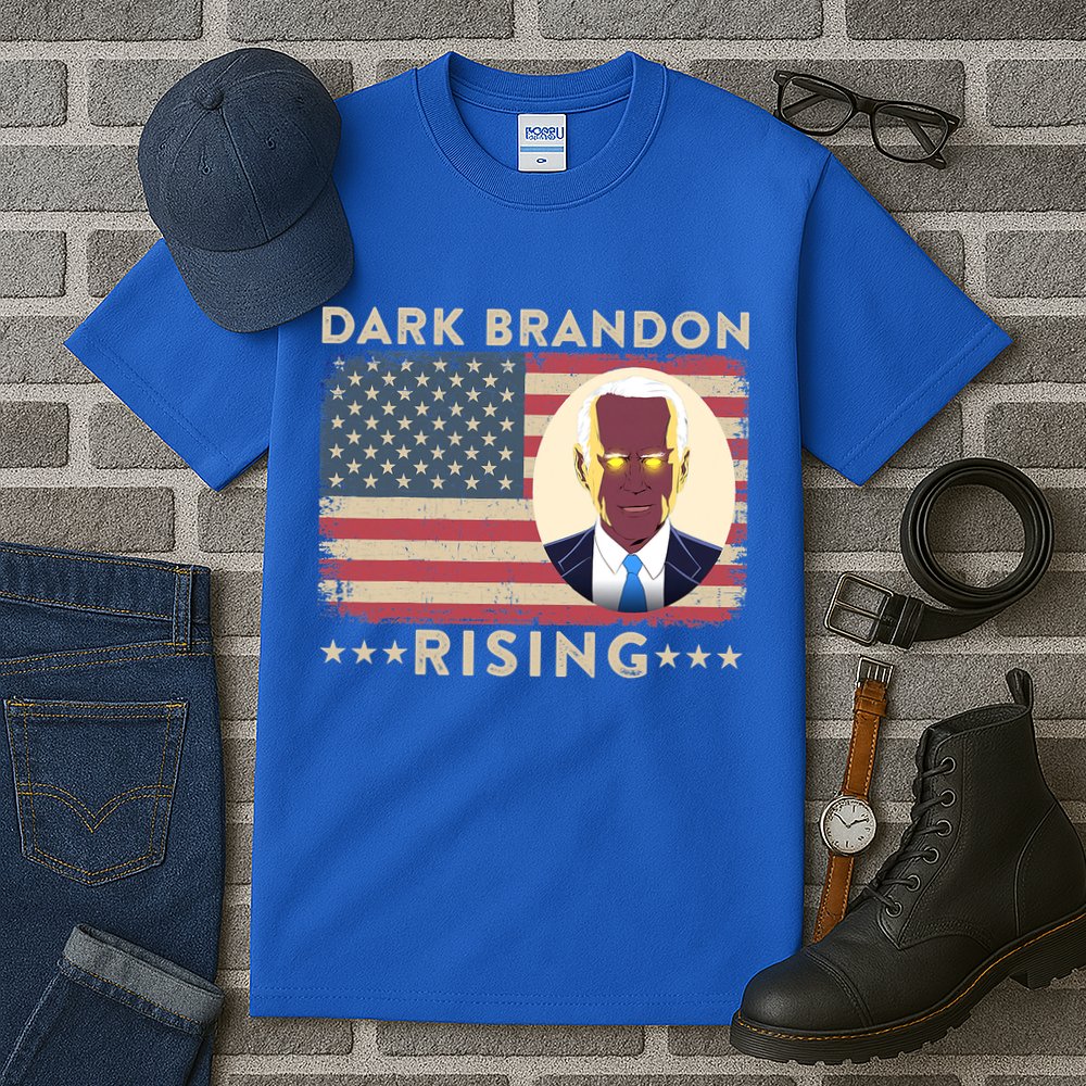 Funny Dark Brandon Is Rising Pro Biden USA Flag Tall T-Shirt